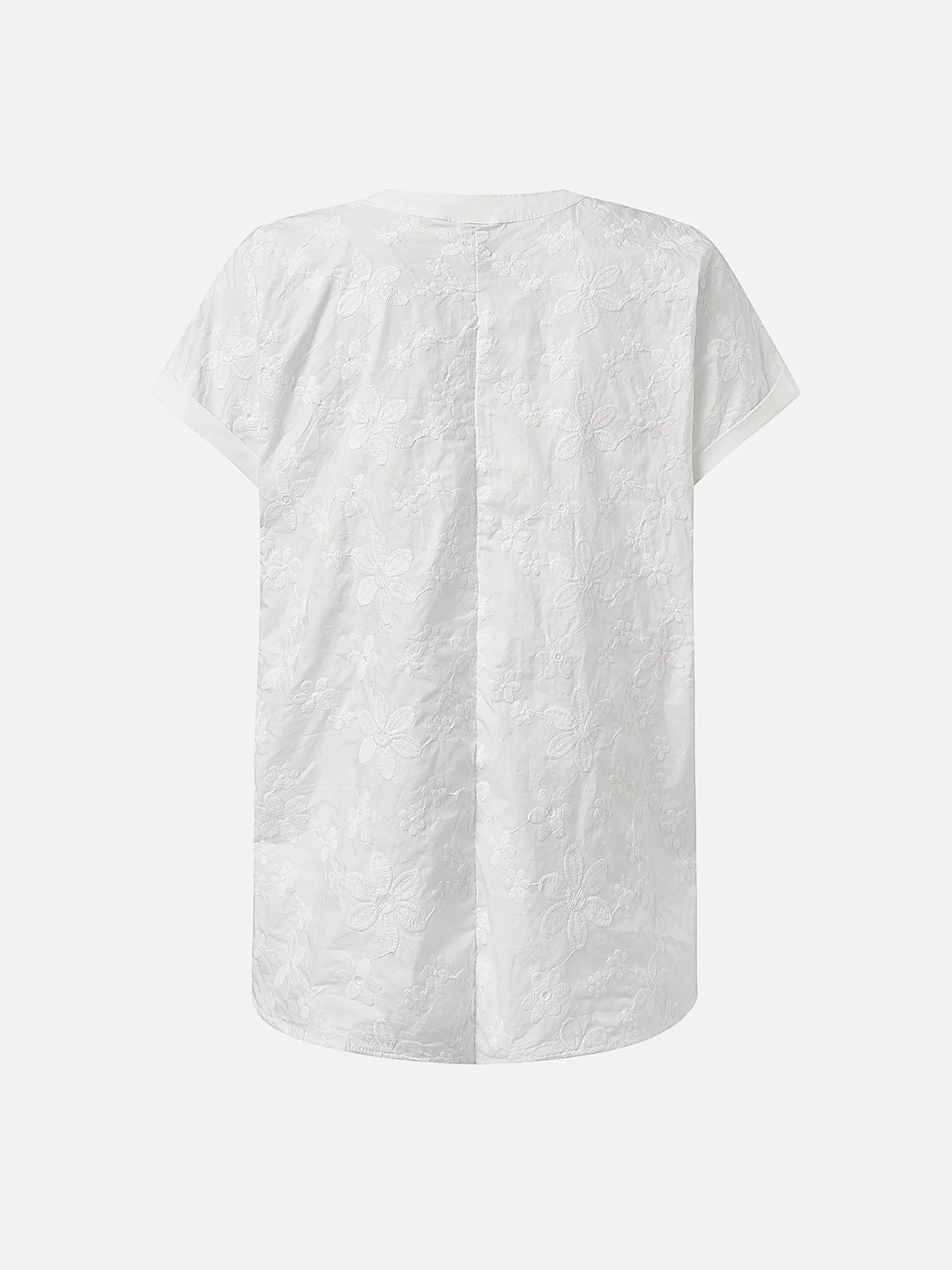 Simple Cotton And Linen Plain Loose Shirt