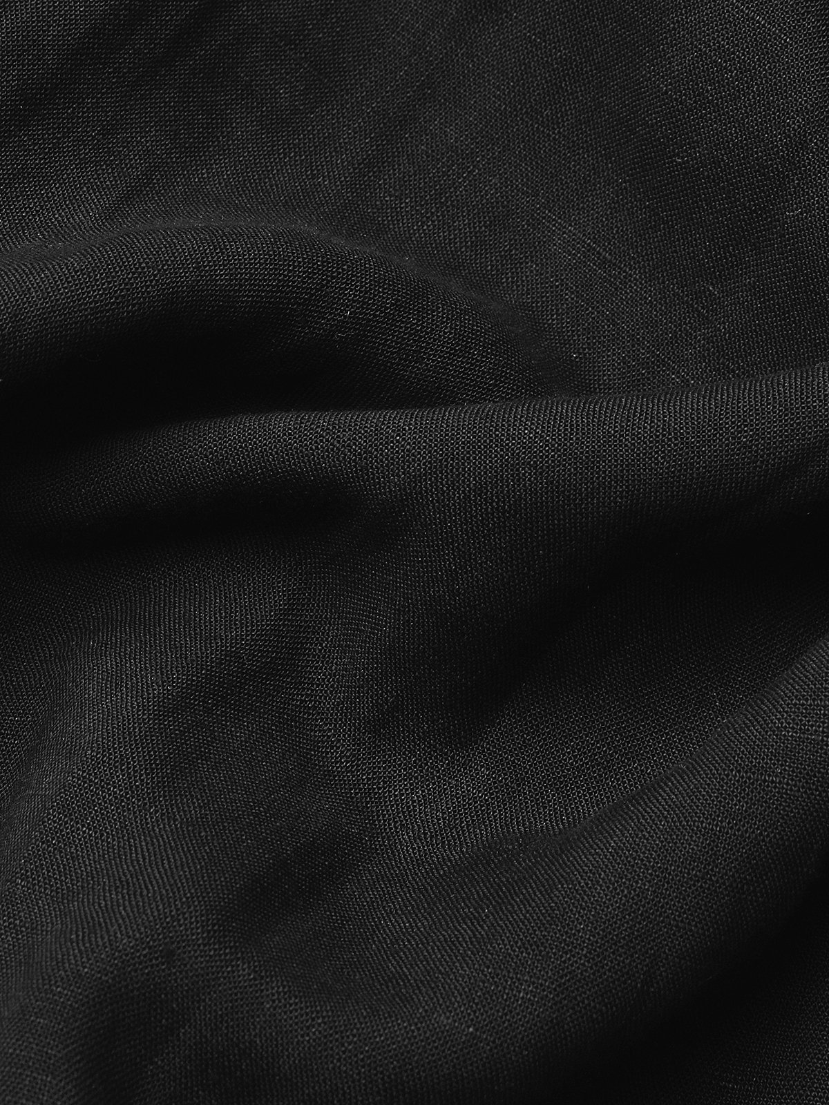 Linen Plain Crew Neck Mini Dress