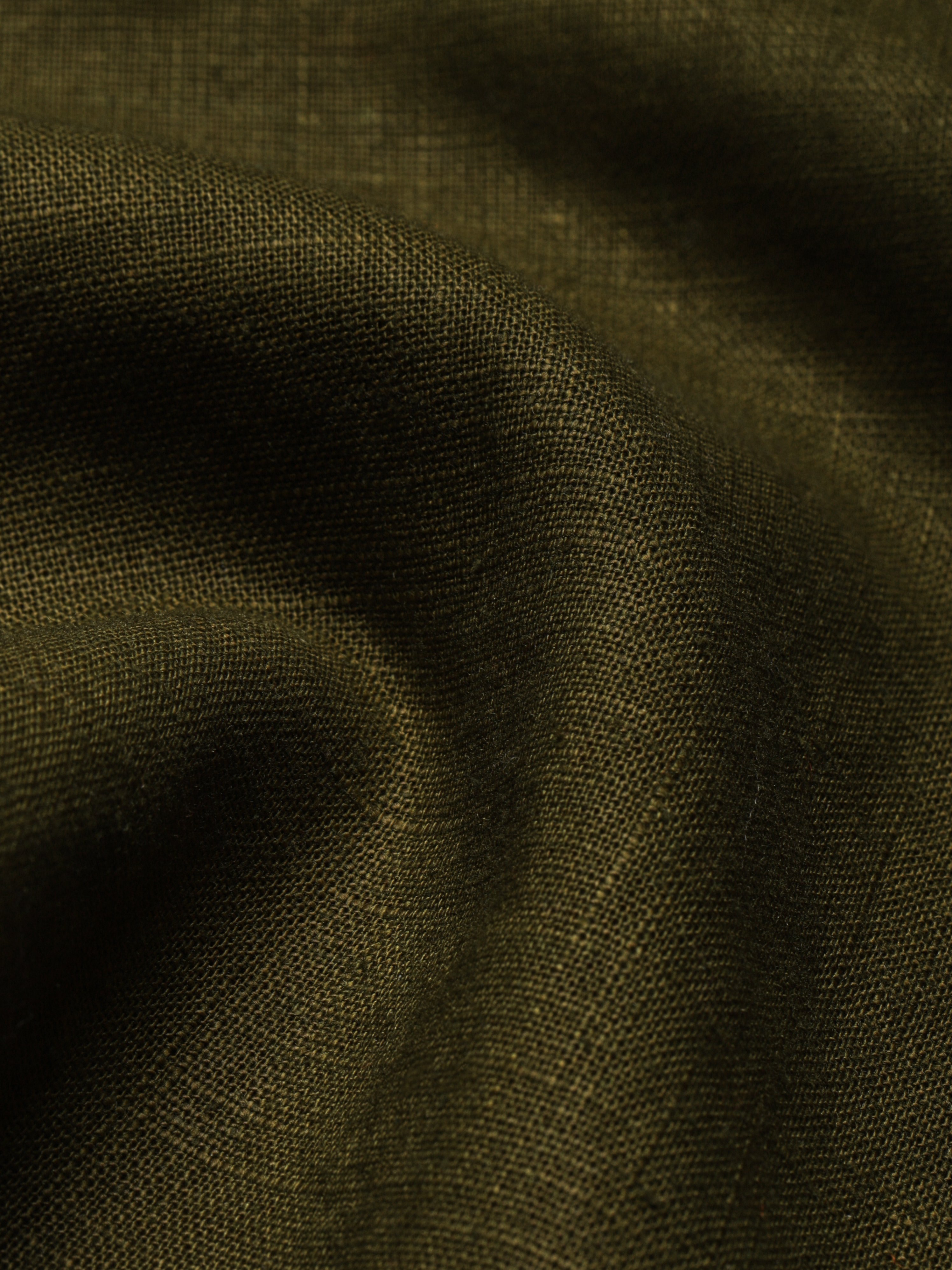 Linen Crew Neck Washed Fabric Dress