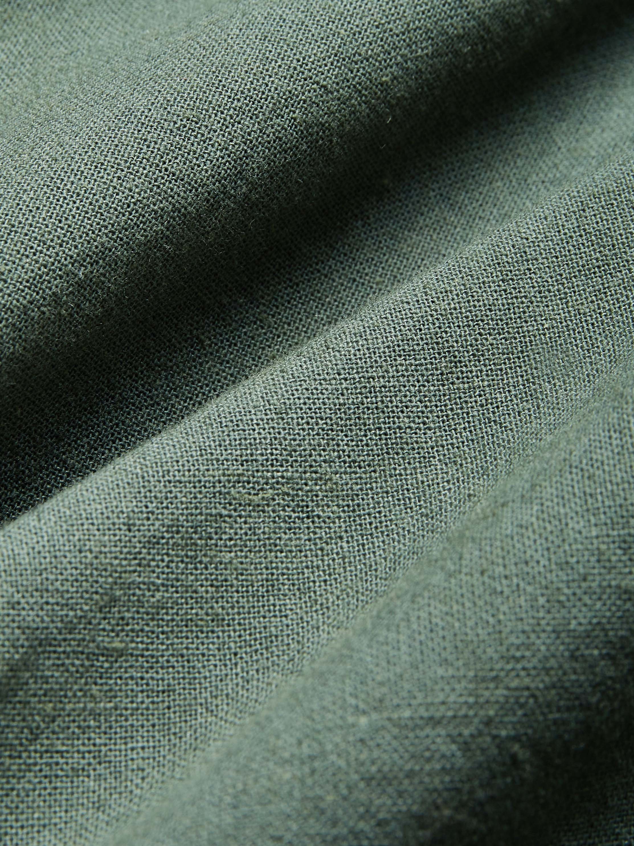 Crew Neck Plain Loose Linen Blouse
