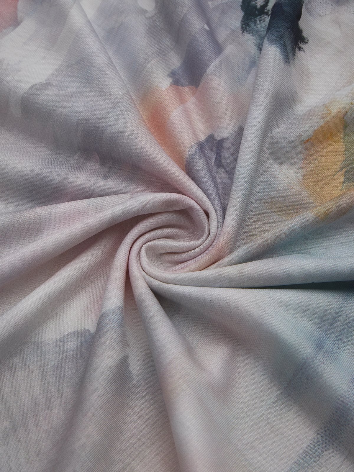Vacation Floral Gradient Pattern Cotton Blends Crew Neck Summer T-shirt