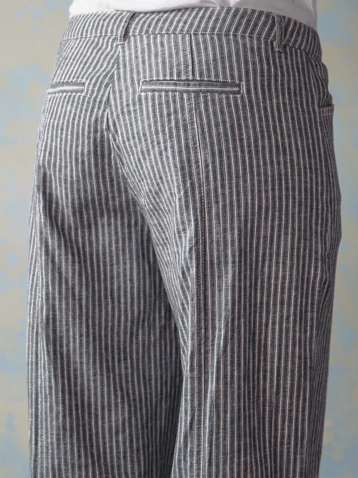 Cotton-Blend Striped Pants