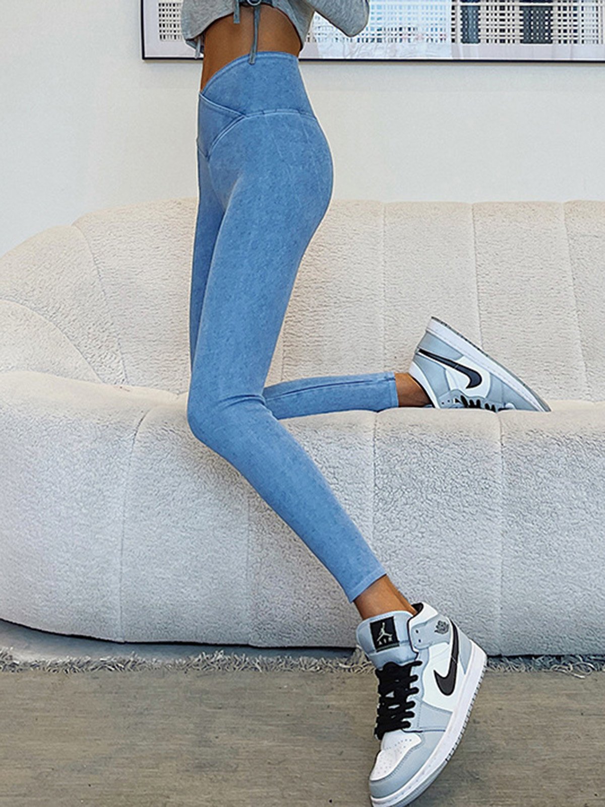 Tight Plain Denim Leggings