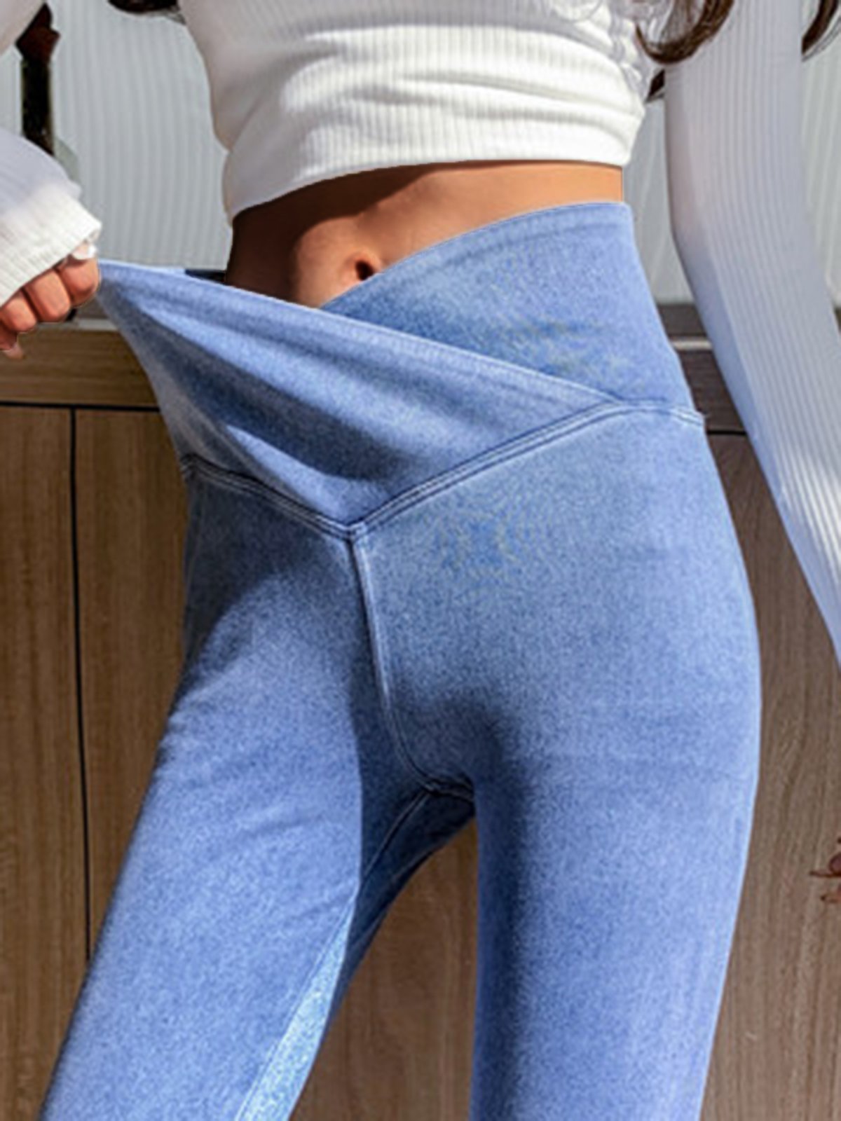 Tight Plain Denim Leggings