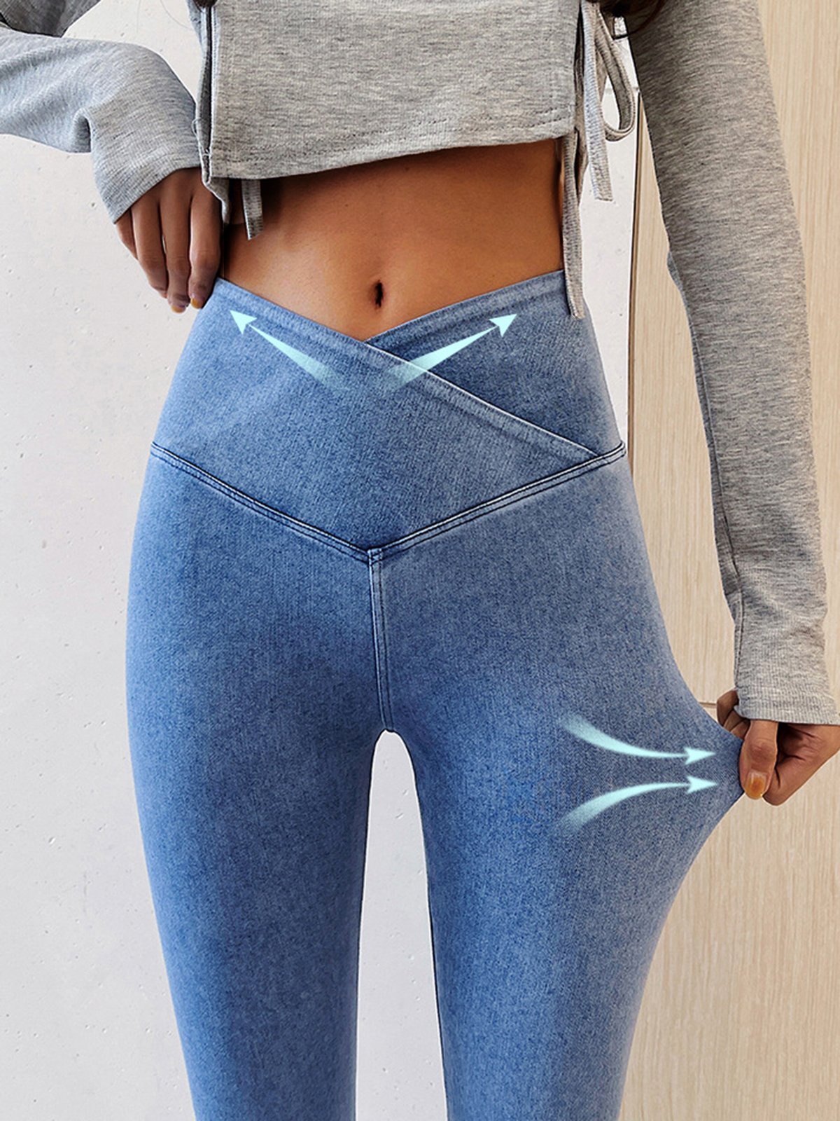 Tight Plain Denim Leggings