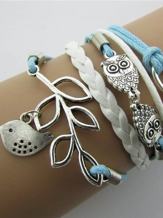 Women Leaf and Animal Vintage Alloy Bracelet