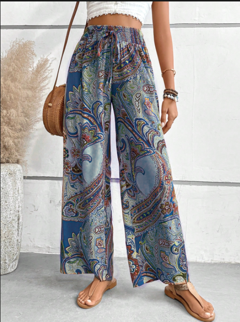 Elastic Band Casual Loose Ethnic Pants