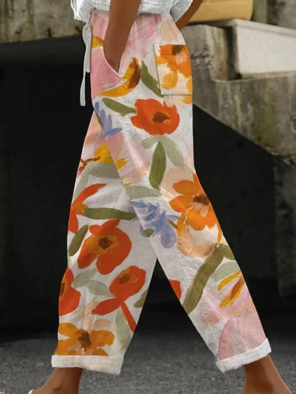 Casual Floral Pants