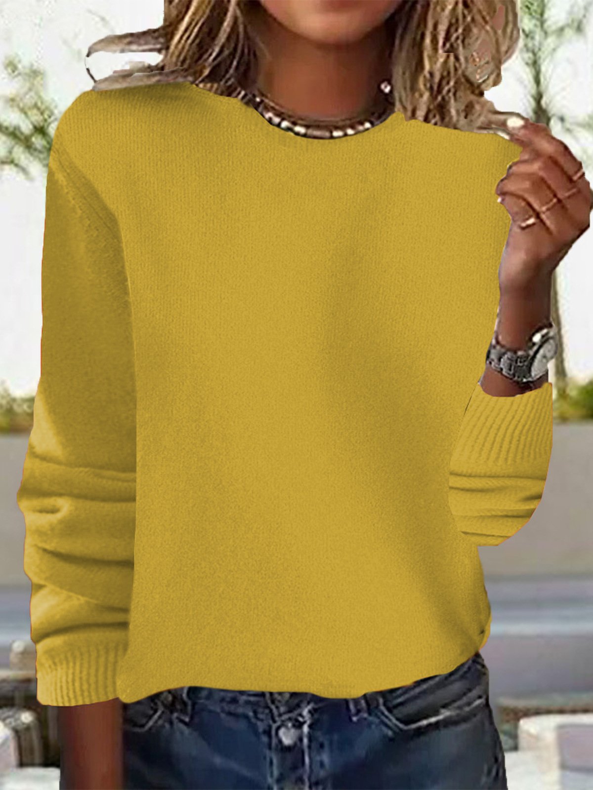 Others Casual Yarn/Wool Yarn Sweater