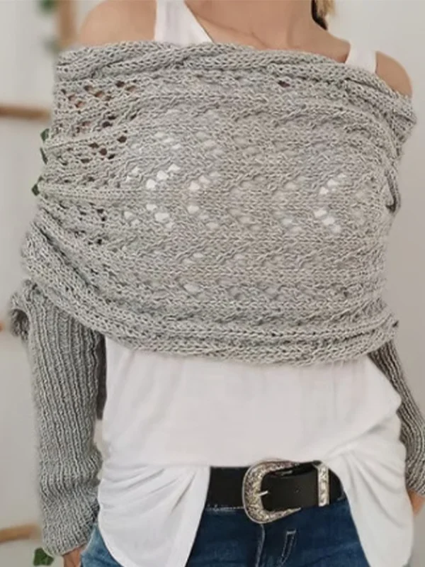 Shawl Regular Fit Vintage Acrylic Sweater