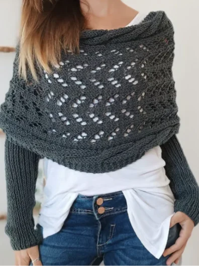 Shawl Regular Fit Vintage Acrylic Sweater