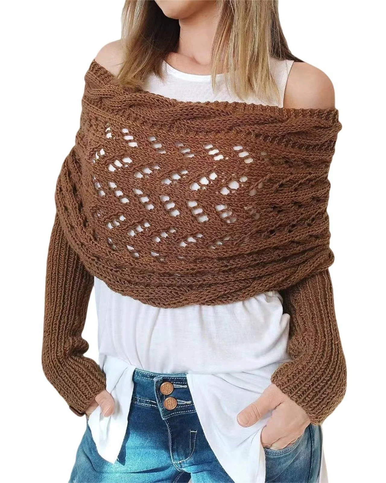 Shawl Regular Fit Vintage Acrylic Sweater