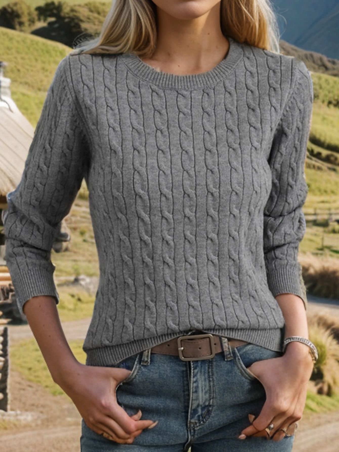 Crew Neck Casual Regular Fit Sweater