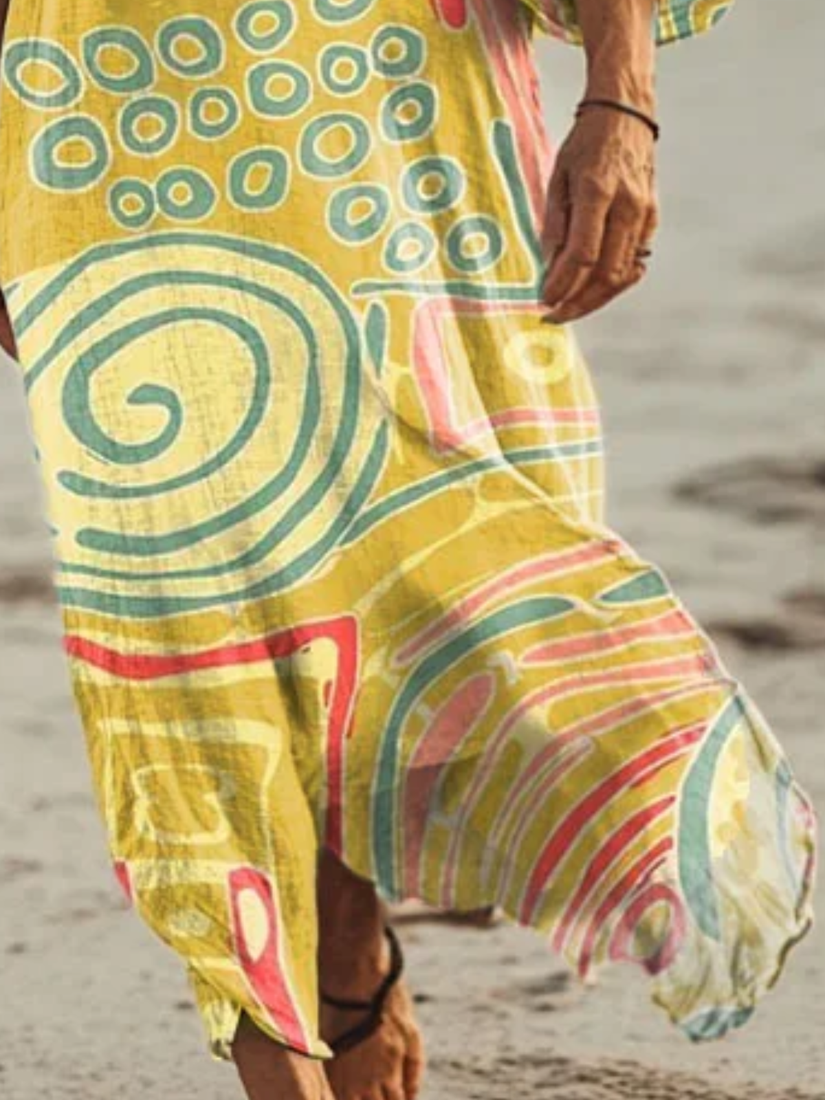Cotton Casual Dress With No Belt