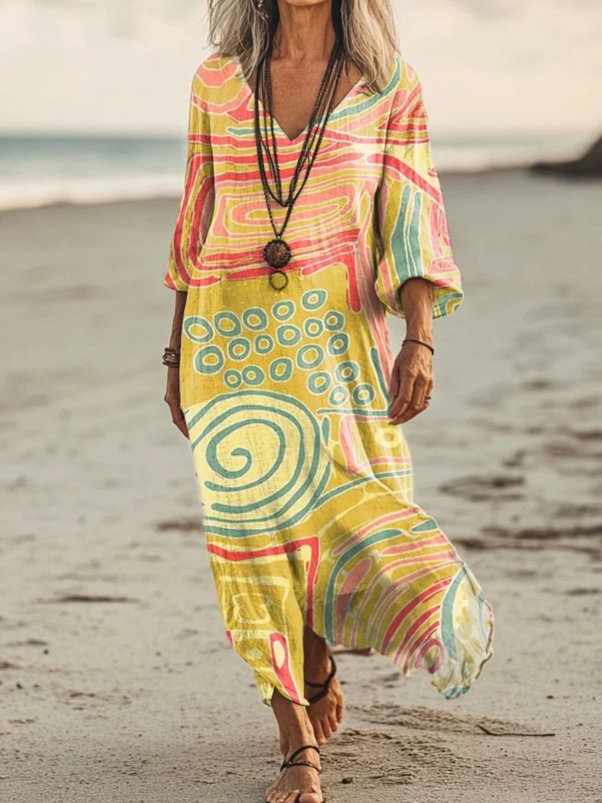 Cotton Casual Dress With No Belt