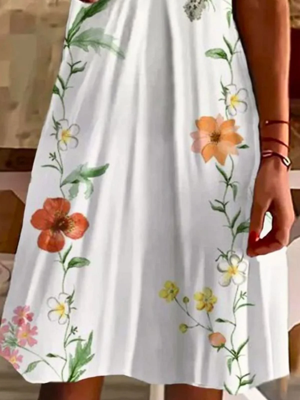 Cotton Hawaii Regular Fit Floral Dress With No