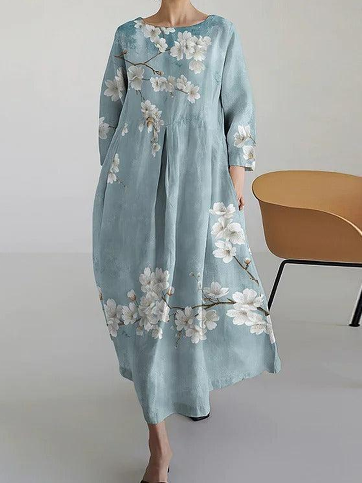 Casual Crew Neck Dress With No