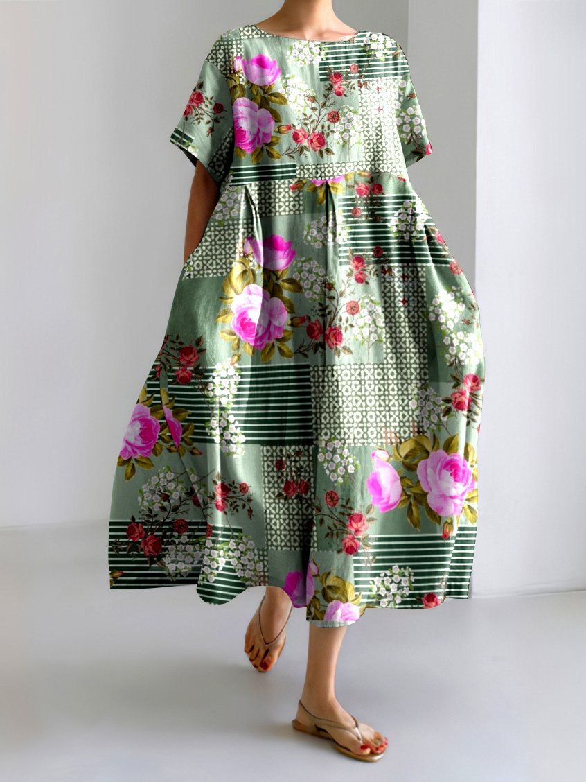 Casual Regular Fit Crew Neck Dress With No