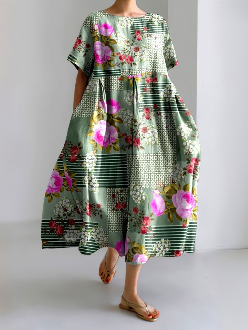 Casual Regular Fit Crew Neck Dress With No