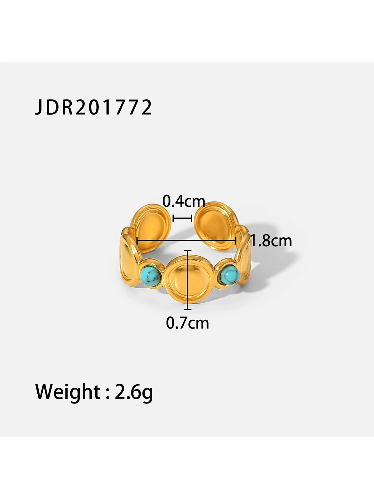 Gemstone 18k Gold Plated Ring