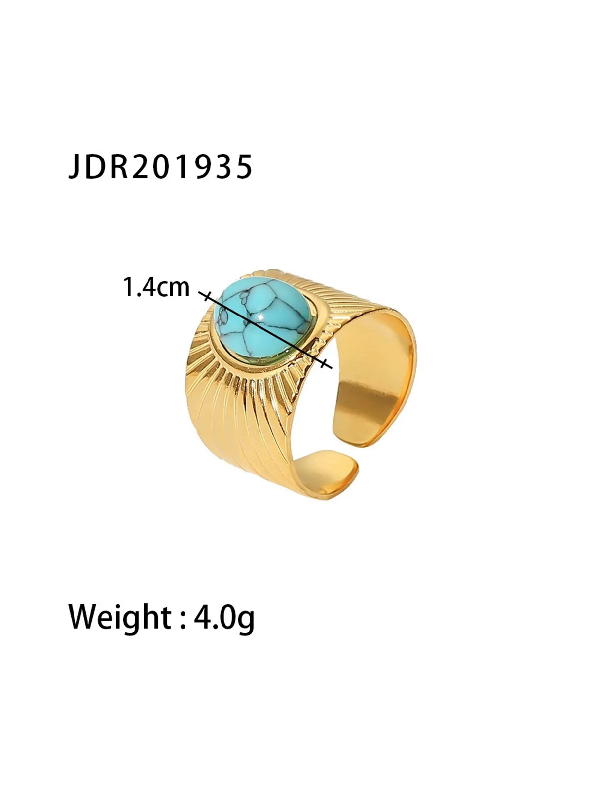 Gemstone 18k Gold Plated Ring