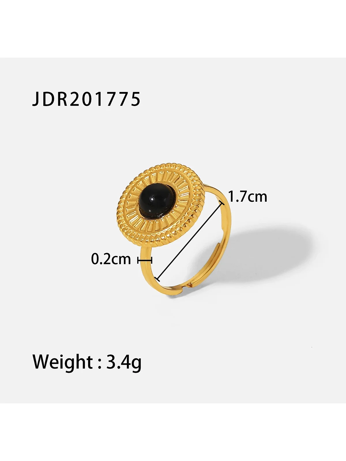 Gemstone 18k Gold Plated Ring