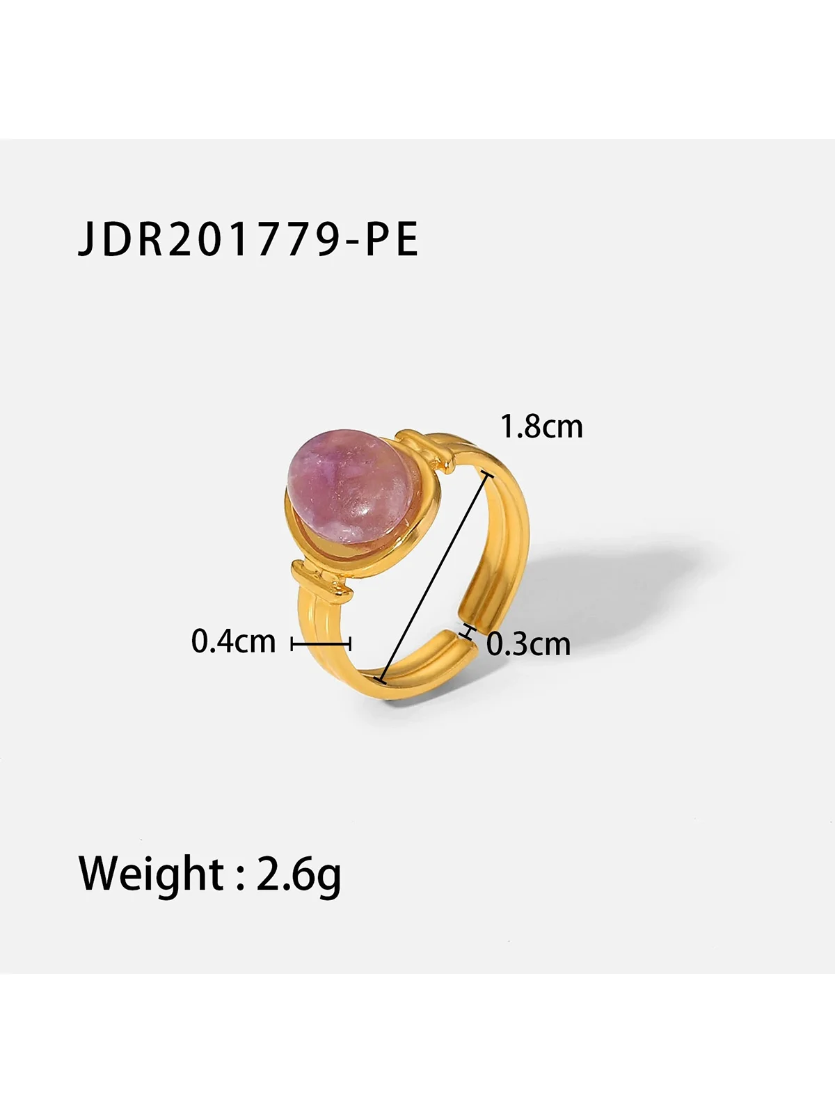 Gemstone 18k Gold Plated Ring