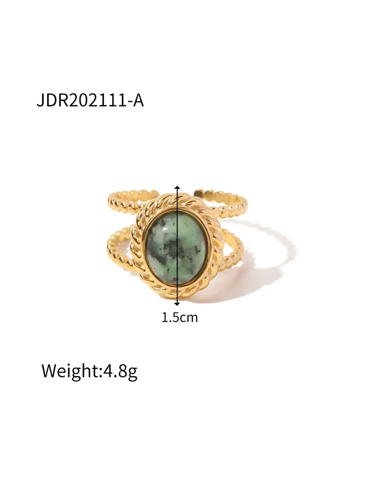 Gemstone 18k Gold Plated Ring