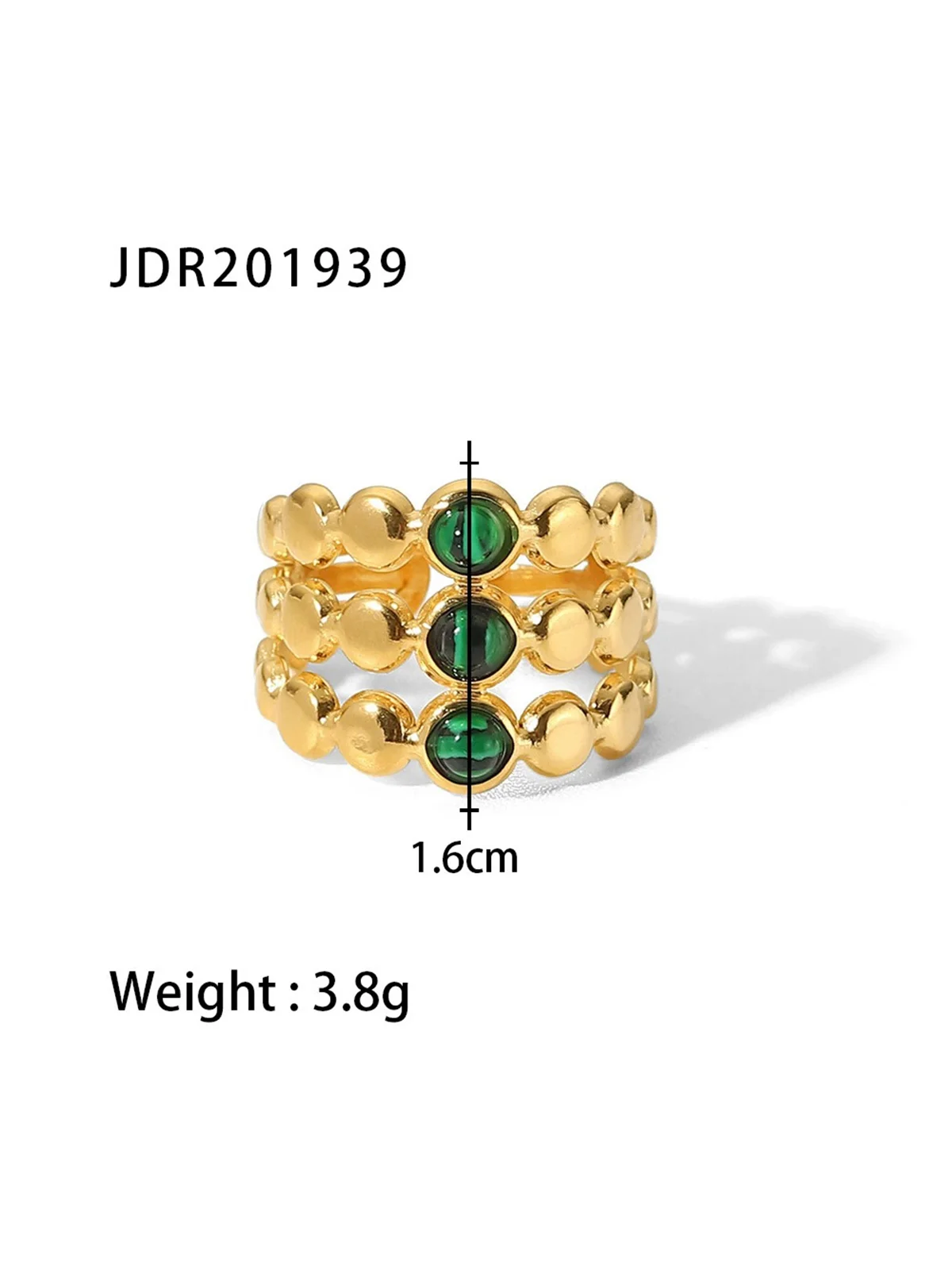 Gemstone 18k Gold Plated Ring