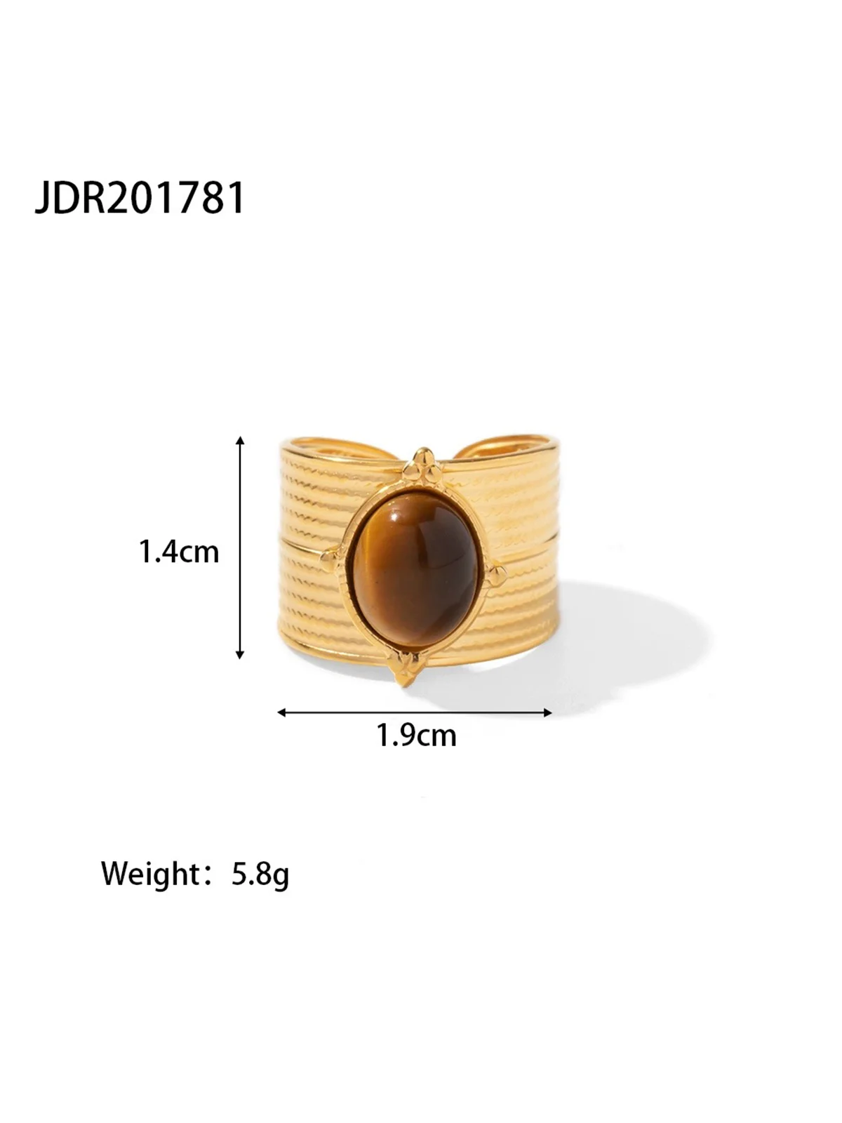 Gemstone 18k Gold Plated Ring