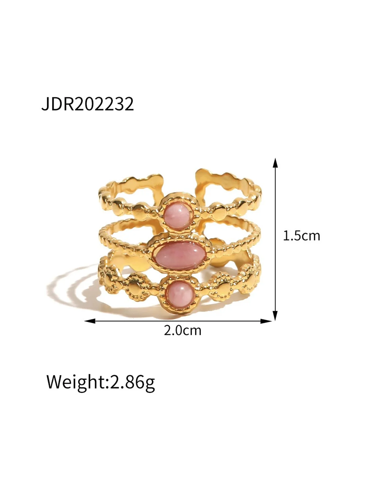 Gemstone 18k Gold Plated Ring