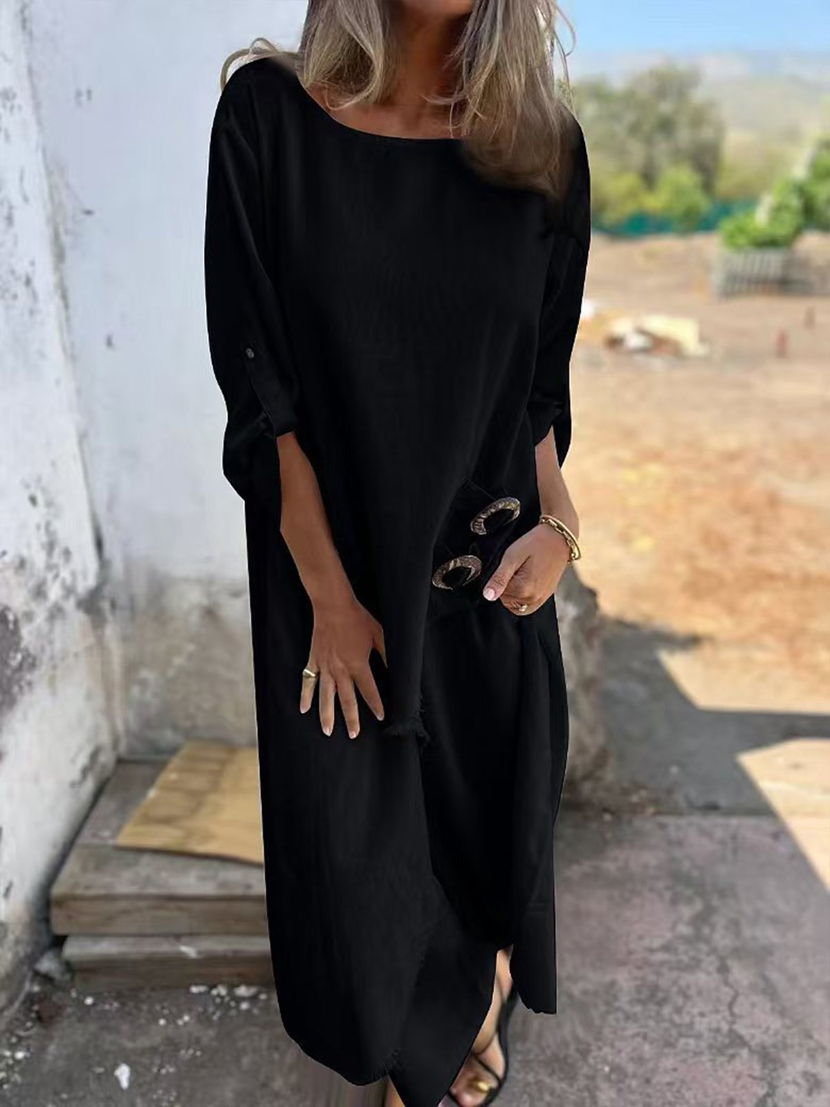 Casual Crew Neck Two-Piece Set