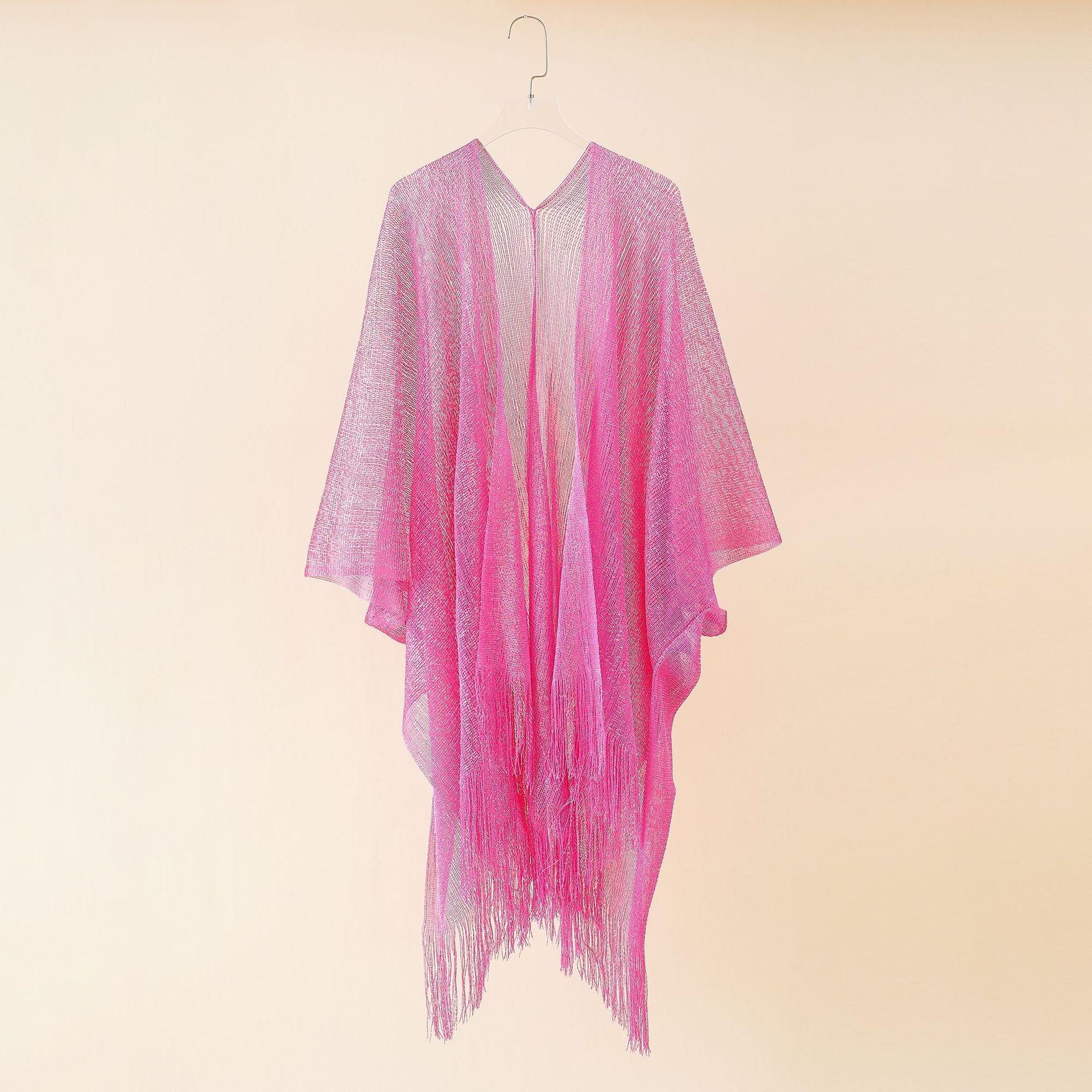 European and American beach bikini jacket sexy tassel shawl women knitted wind cape style sun protection blouse