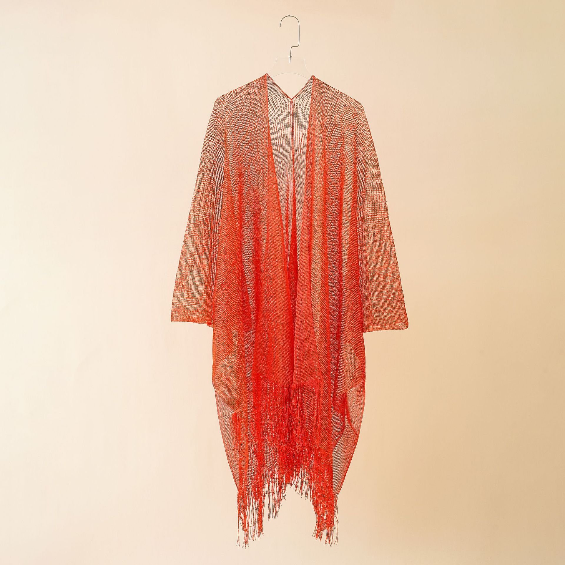European and American beach bikini jacket sexy tassel shawl women knitted wind cape style sun protection blouse