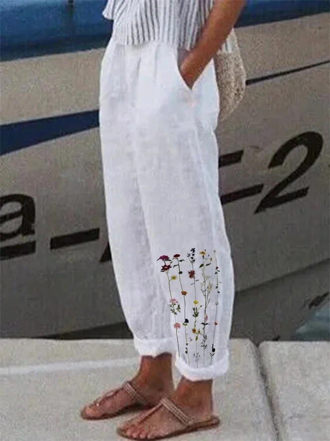Women's Floral Print Casual Pants