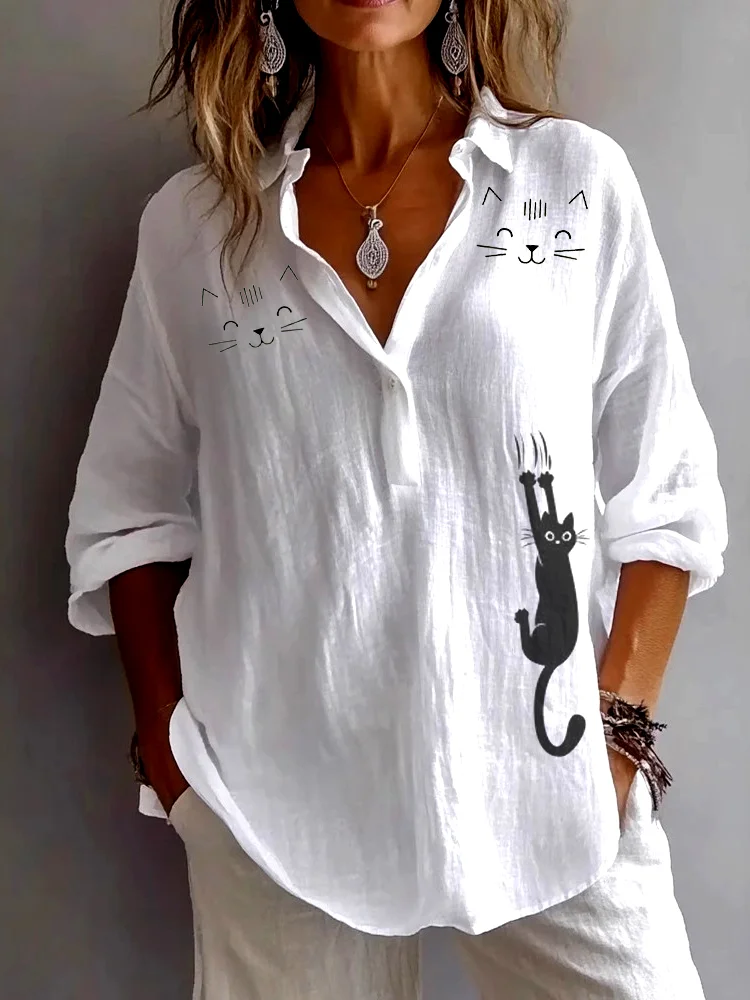 Casual Shirt Collar Linen Shirt