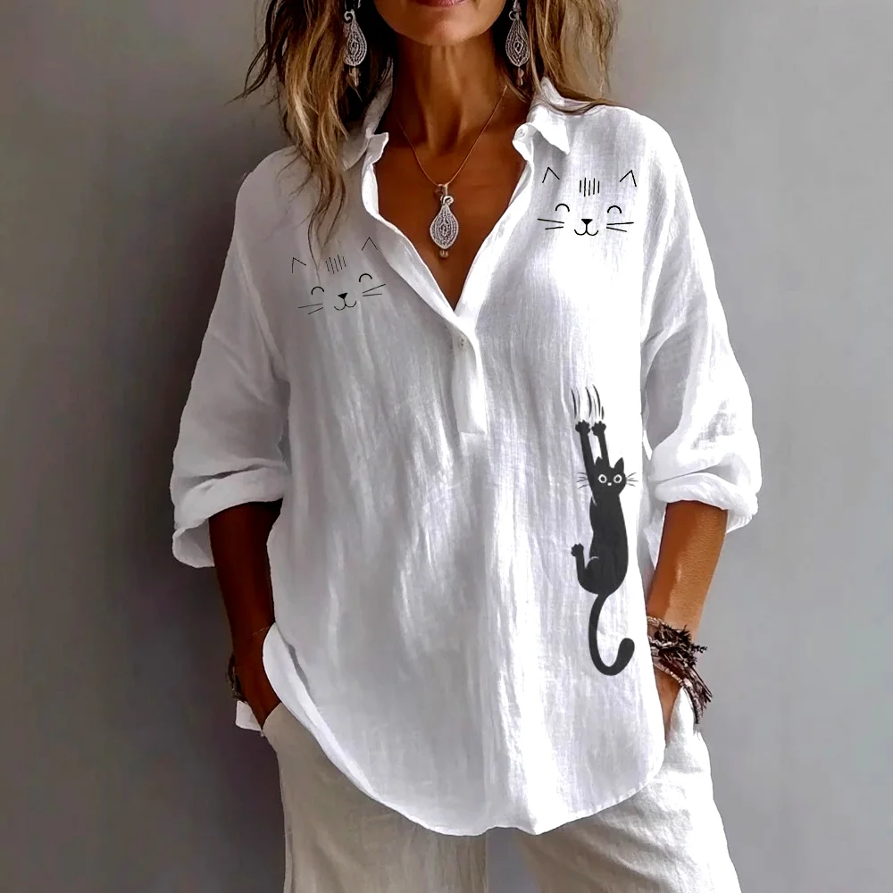 Casual Shirt Collar Linen Shirt