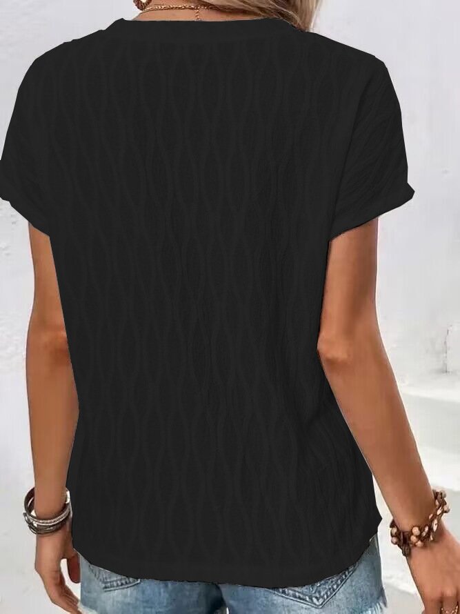 Women Geometric Crew Neck Casual Short Sleeve T-shirt