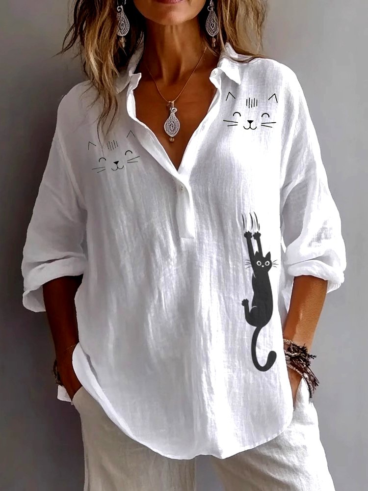 Casual Shirt Collar Linen Shirt