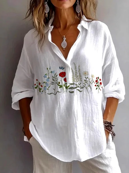 Regular Fit Shirt Collar Casual Cotton Shirt