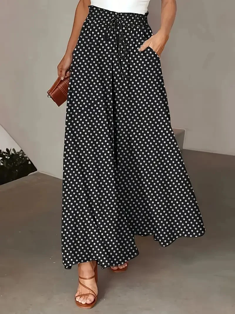 Women's  H-Line Wide Leg Pants Daily Going Out Pants Yellow Casual Pocket Stitching Plain Spring/Fall Pants