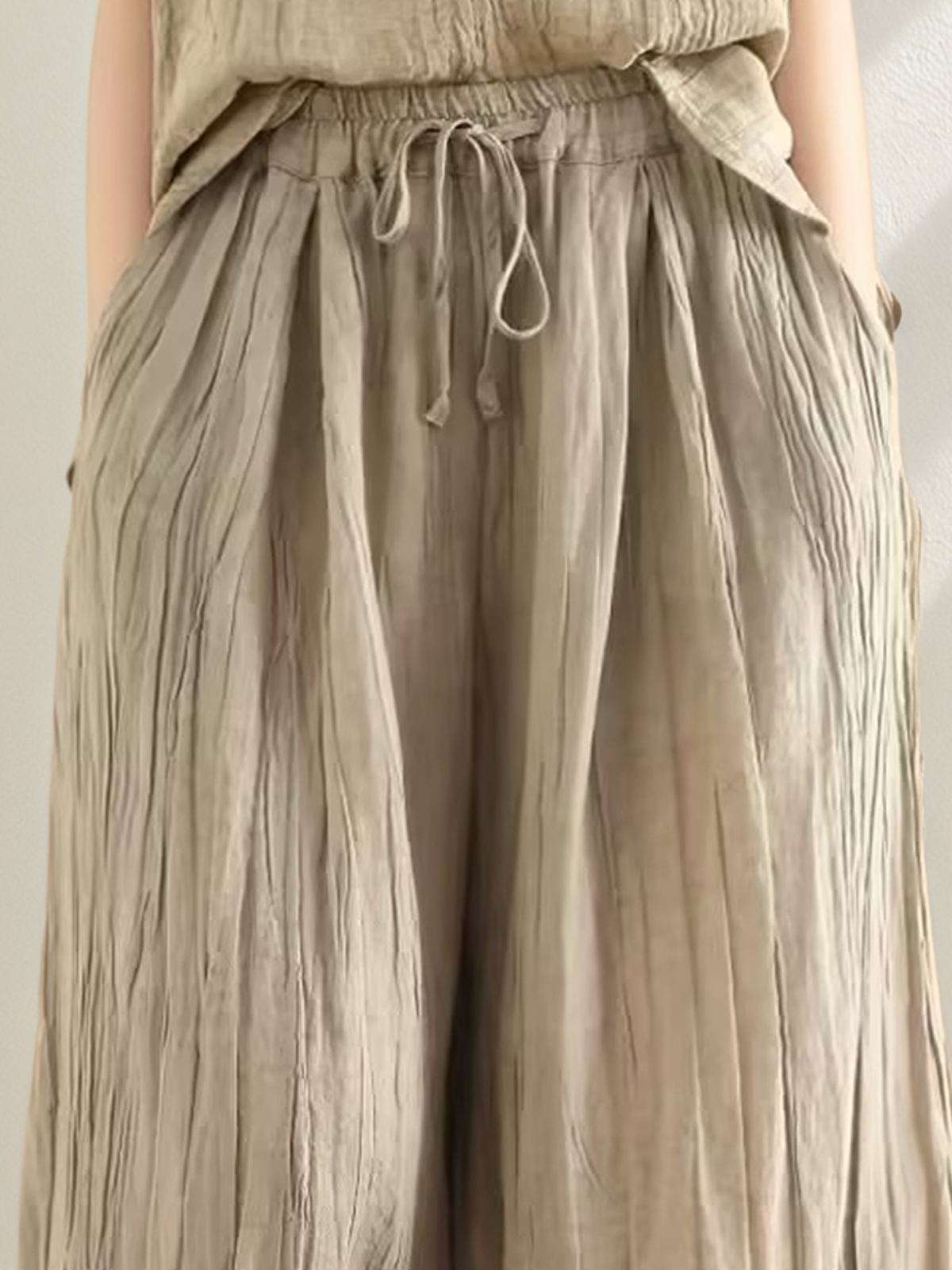 Casual Straight linen-cotton Pants