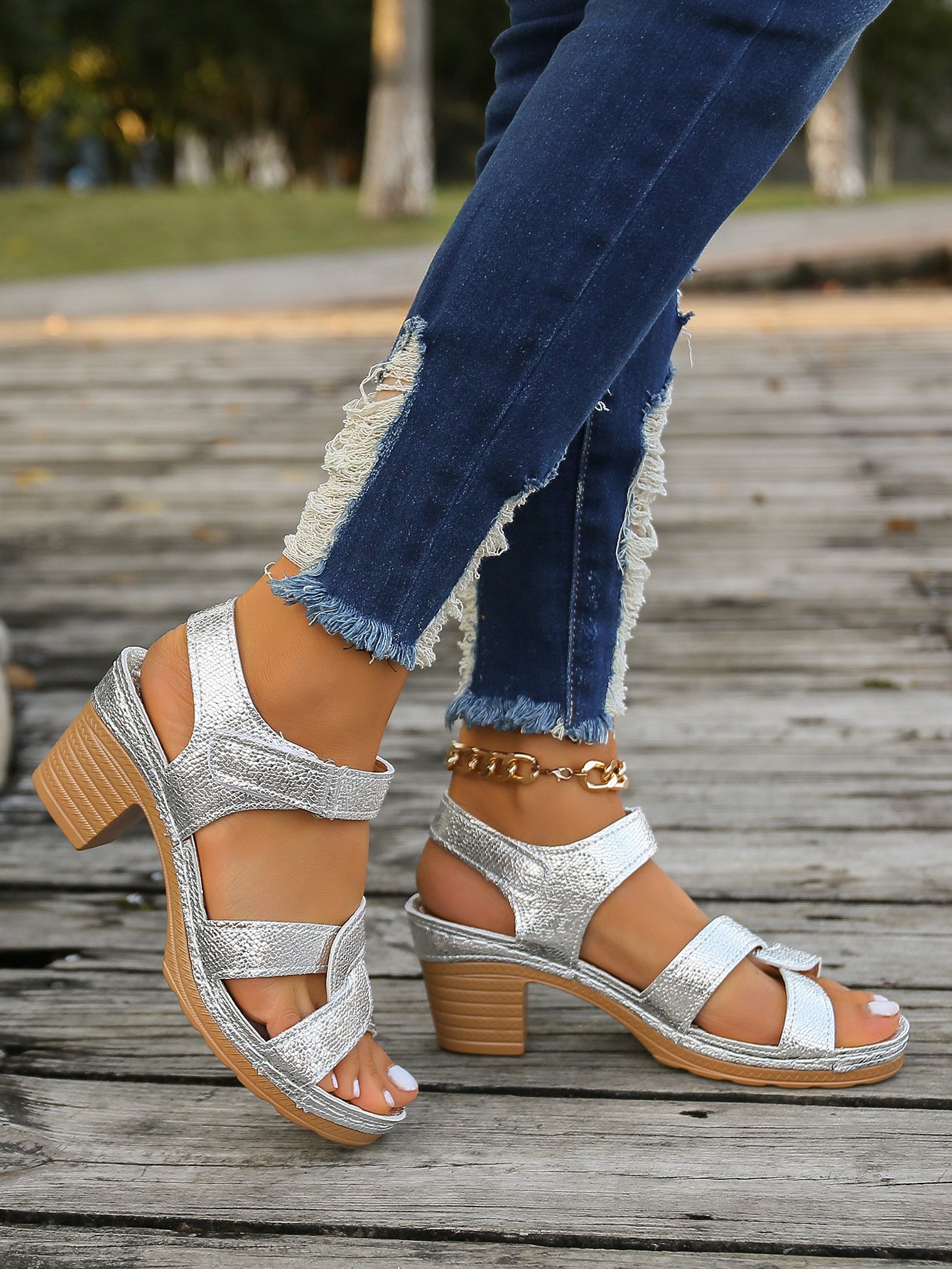 Leather Plain Casual Summer Sandal