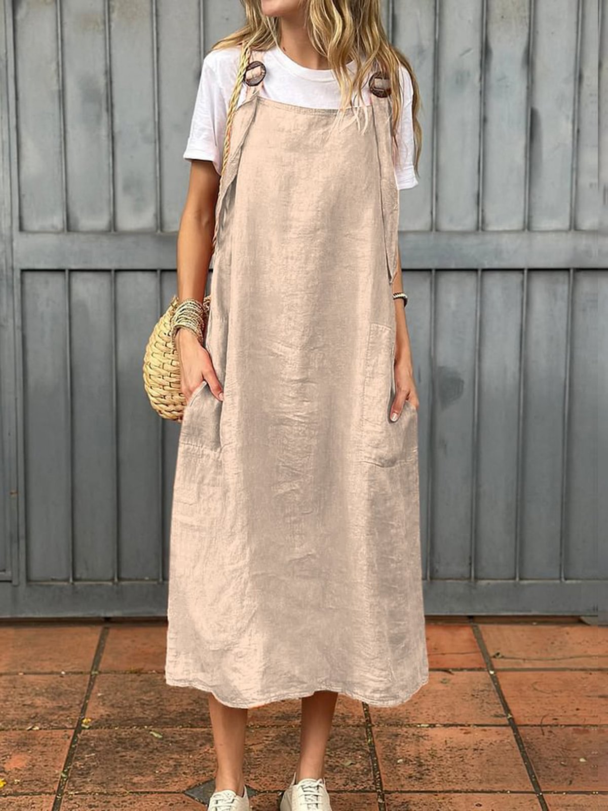 Casual Plain Spaghetti Maxi Dress
