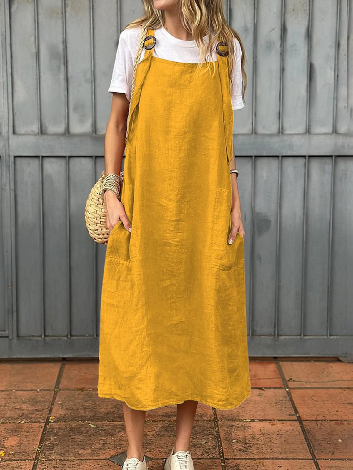 Casual Plain Spaghetti Maxi Dress