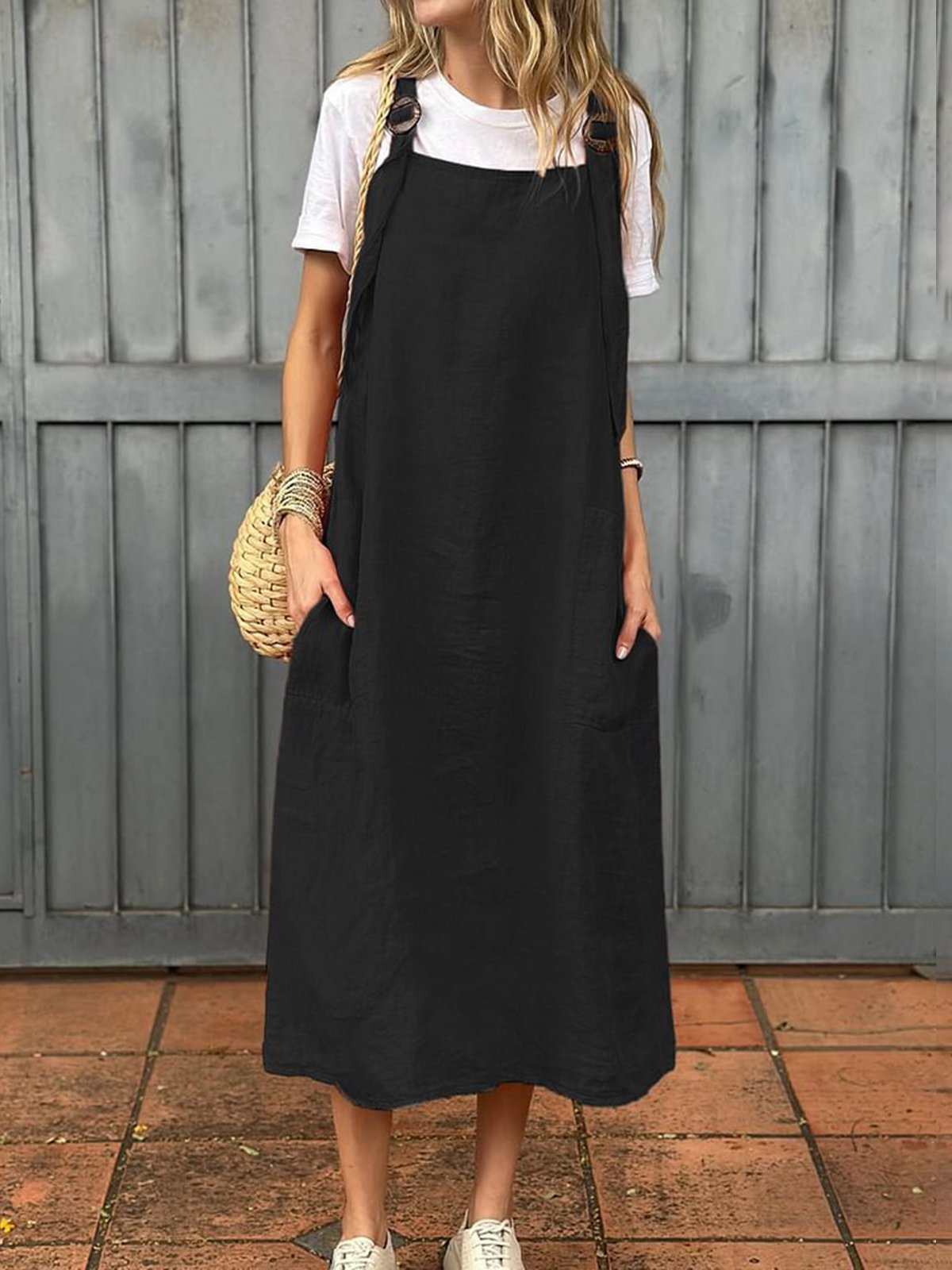 Casual Plain Spaghetti Maxi Dress