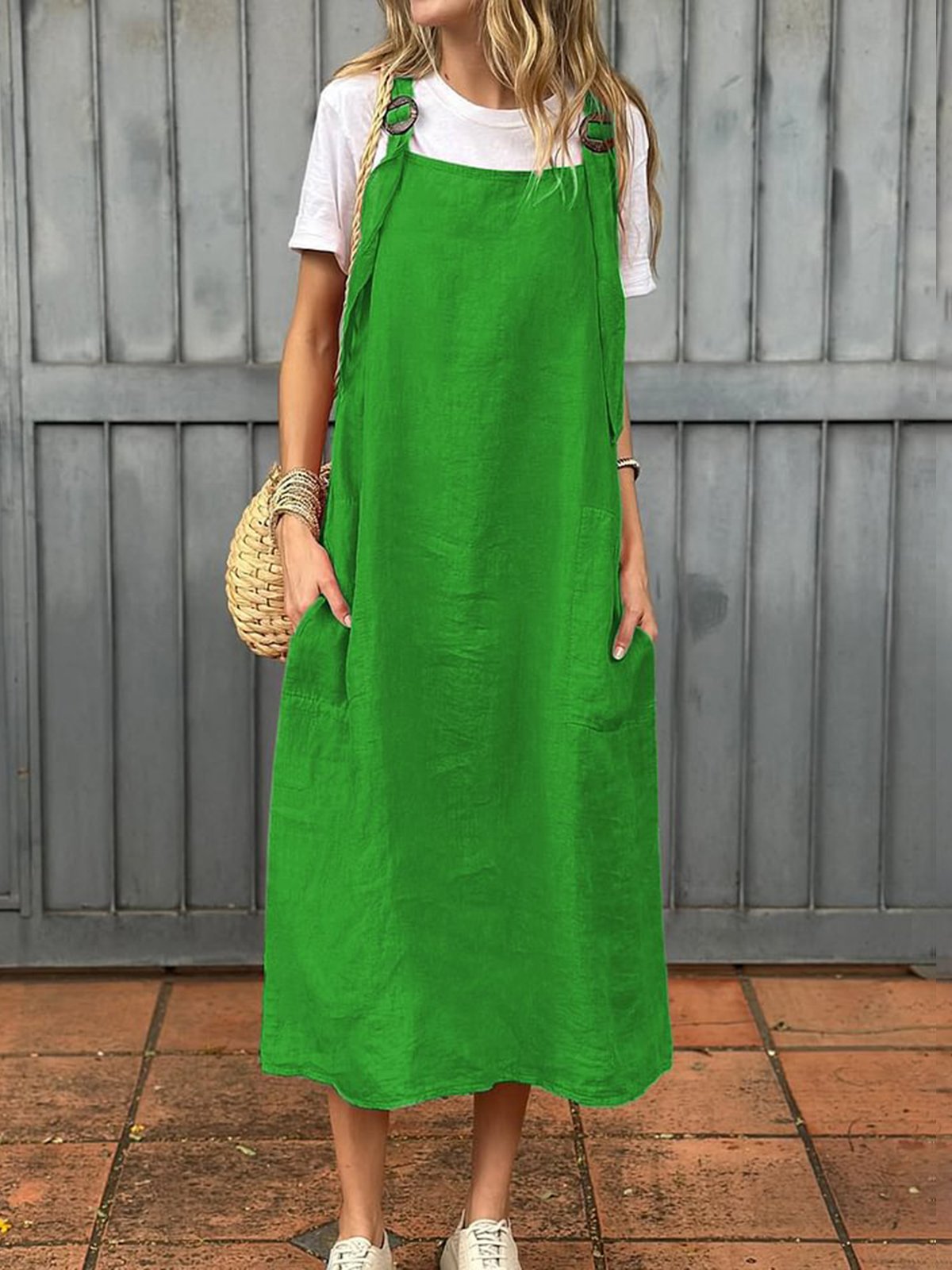Casual Plain Spaghetti Maxi Dress