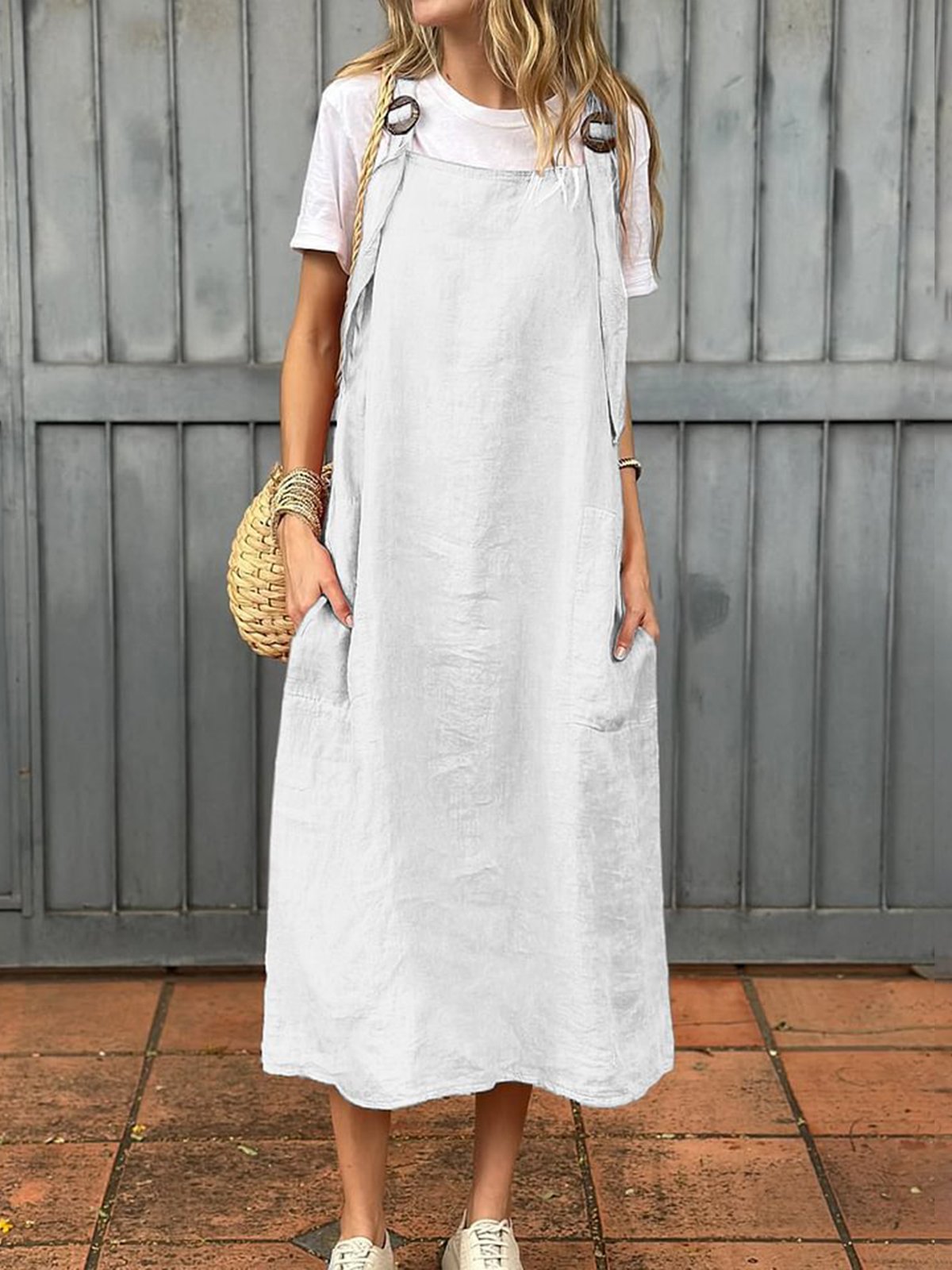 Casual Plain Spaghetti Maxi Dress