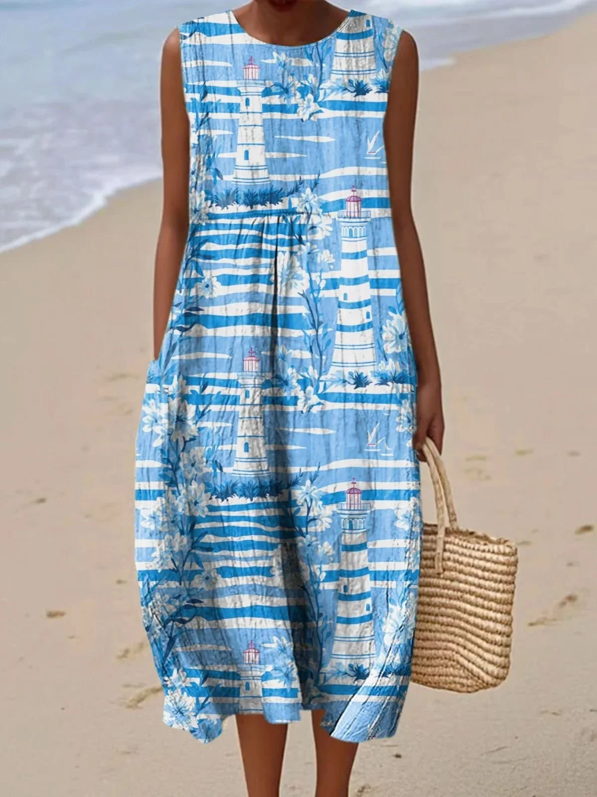 Cotton Casual Dress With No