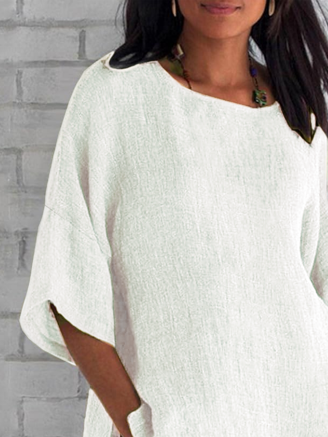 Women Plain Crew Neck Casual Half Sleeve T-shirt